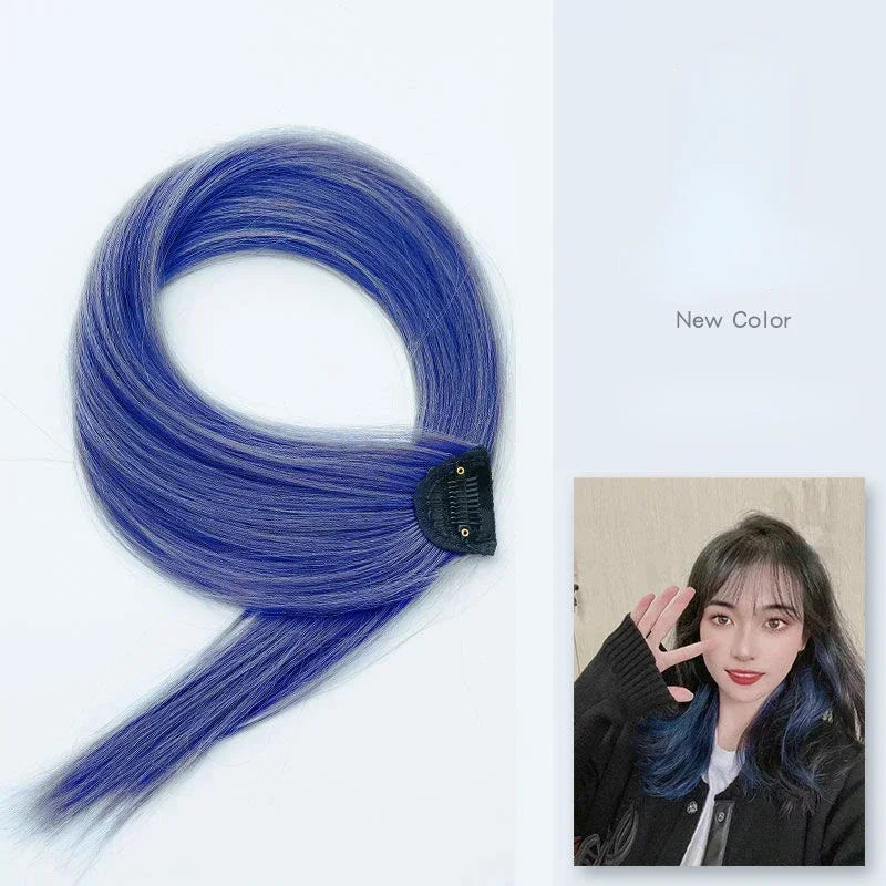 DIY Colored Hair Styling Clips Long Straight Hanging Ear Hairpin Hairpieces Women Natural Hair Braiding Clip Fake Hair Piece Quake ZSL