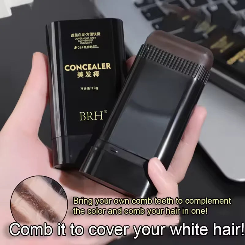 3 Colors Hair Stick to Cover White Hair Without Fading,Disposable Hair dye stick,Plant Hair Dye,Roots Hair Color Replenishment Quake
