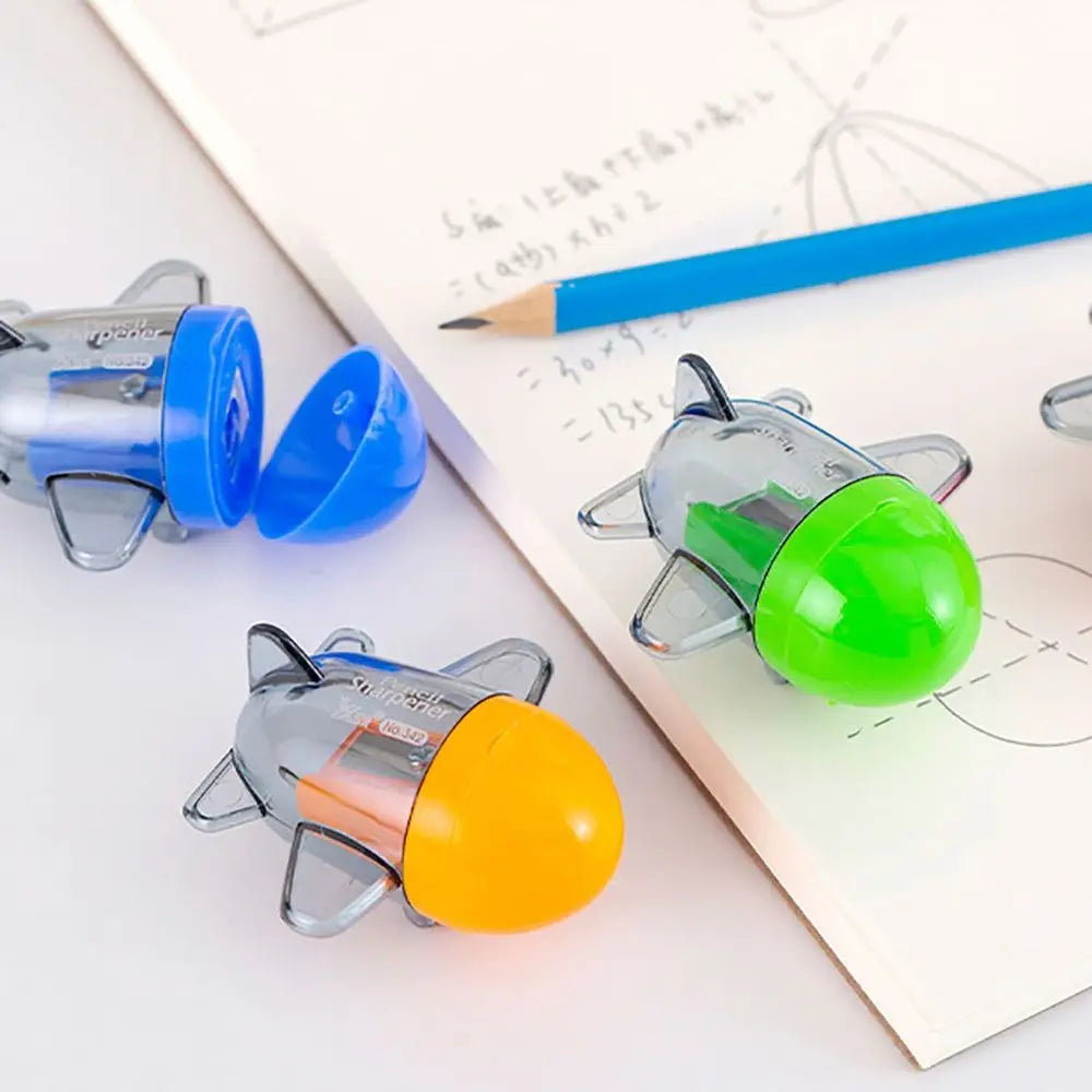 Cartoon Airplane Pencil Sharpener Pencil Cutter Tool Student Stationery School Office Supplies Color Random Quake