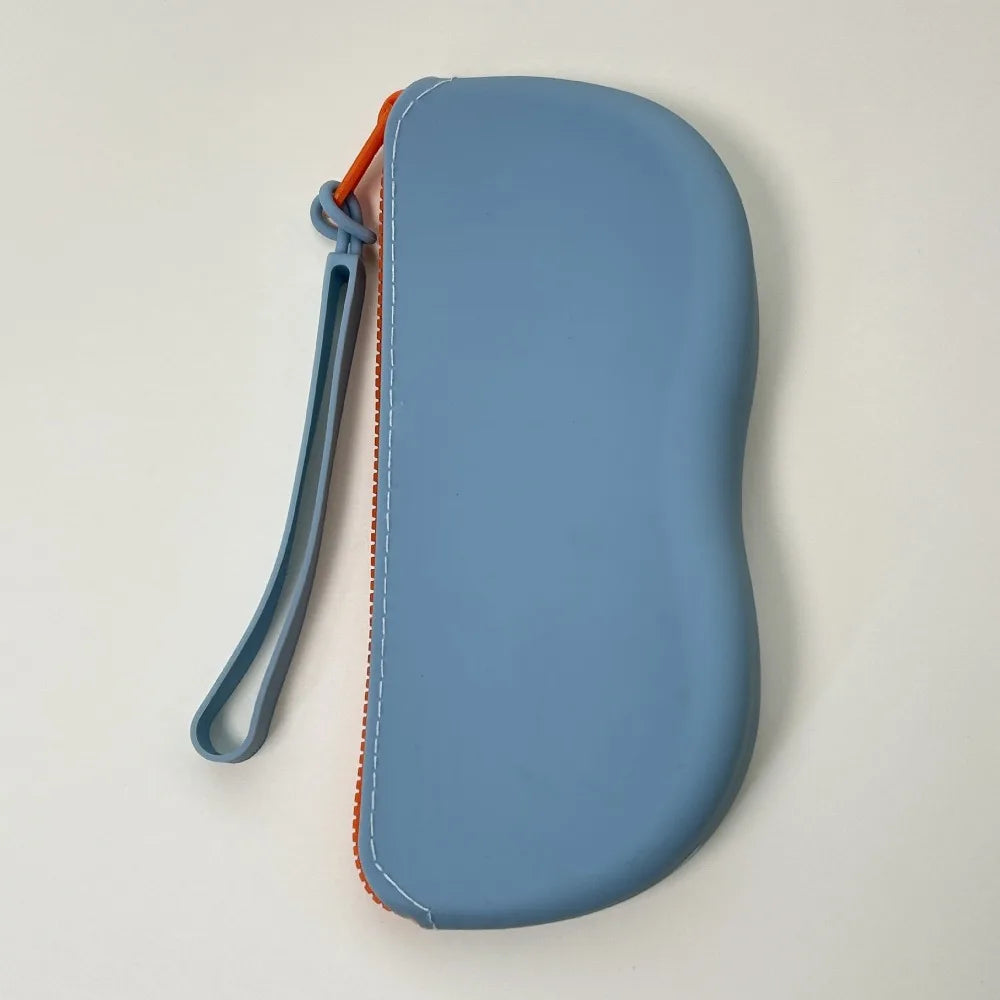 New Multifunctional Glasses Bag Waterproof Silicone Small Items Bags Dustproof Cosmetic Bags Quake Blue-Only bag-