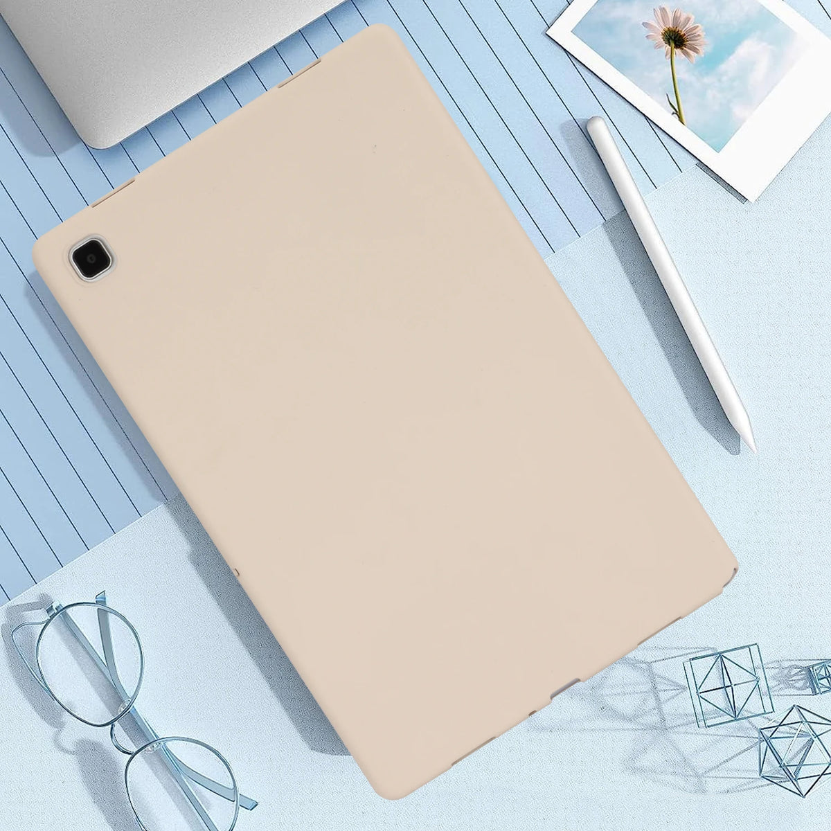 Suitable for Samsung Galaxy S7 S8 S9 S6 LITE A8 A2019 A7 10.5/11inch T225 T220 T290 T295 P610 P615 X700 X800 T970 T870 Tablet Pr Quake off-white TAB A7LITE T225 T220