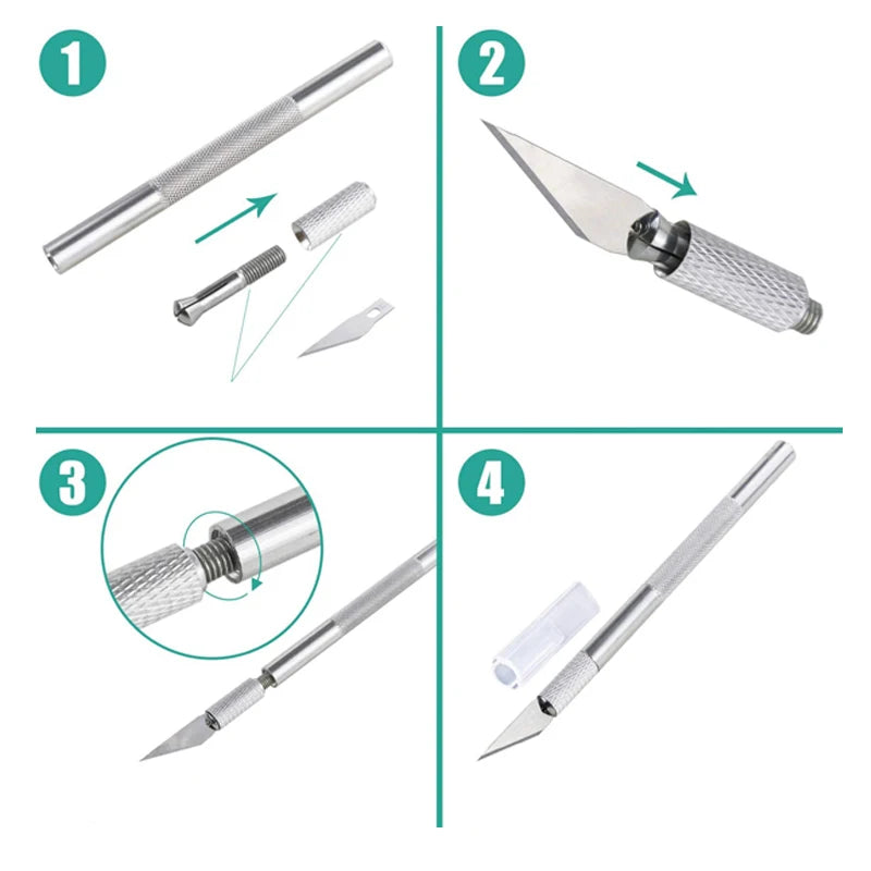 100/50pcs Wood Carving Knife Set - DIY Craft Sculpture Cutting Tool for Fruit Food Engraving Quake