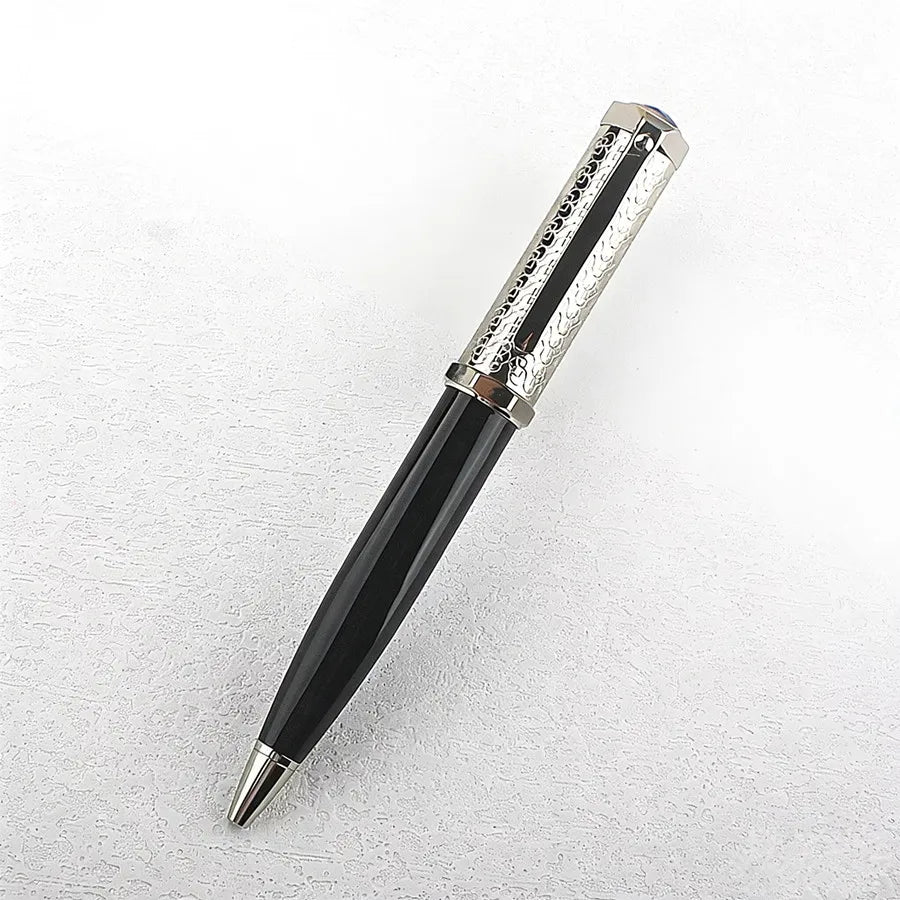Luxury Retractable Ballpoint Pen,Metal Engraved Pattern Business Office Signature Pen, Smooth Writing School Stationery Supplies Quake 159-3