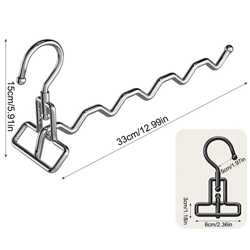 1Pcs Portable Clothes Drying Rack Foldable Clothes Hanger Travel Hotel Wardrobe Drawer Door Mounted Punch-free Cloth Drying Rack Quake Fold Silver