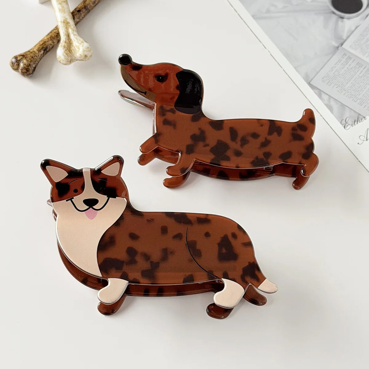 Playful Puppy Hair Claw Cute Animal Ponytail Clip Dachshund Corgi Bac Head Updo Shark Clip Women Girls Hair Styling Accessories Quake