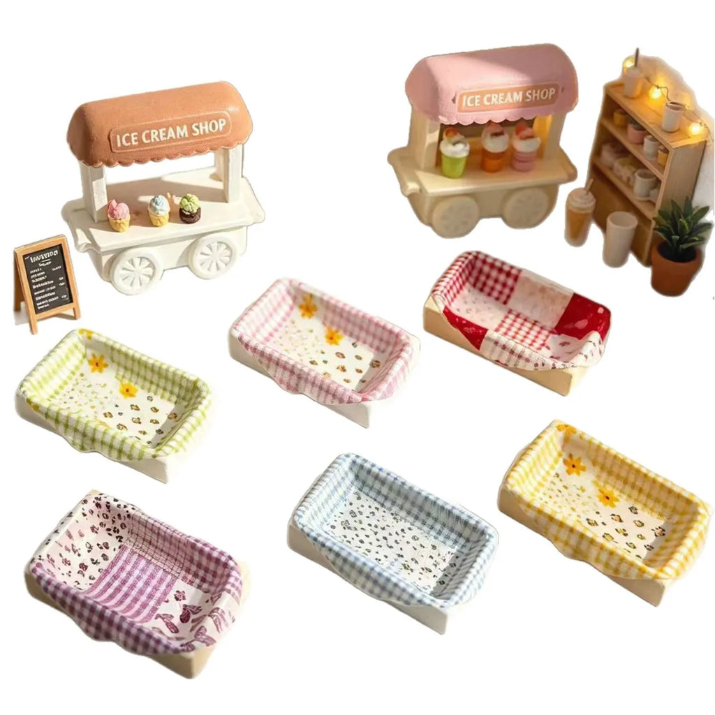 10Pcs Cartoon Simulation Small Floral Tray Miniature Home Decor Resin Ornament Dollhouse For Fairy Garden DIY Jewelry Accessory Quake