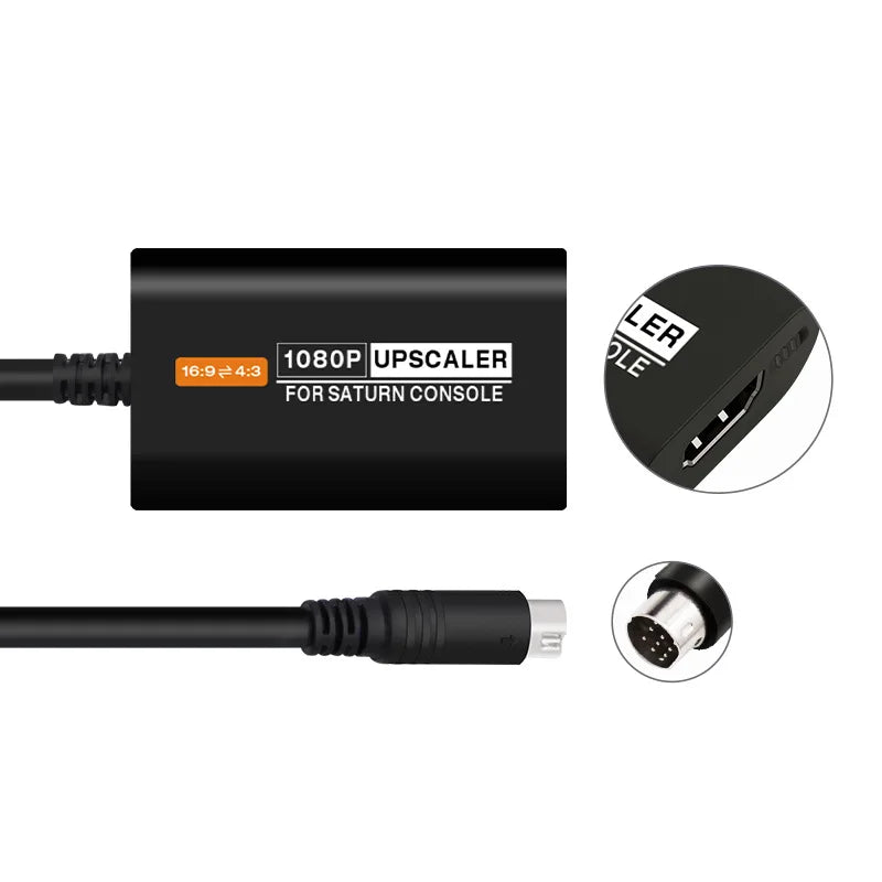 Sega SS Saturn HDMI Converter Saturn 16:9/4:3 S-video Input 1080p Adapter Quake