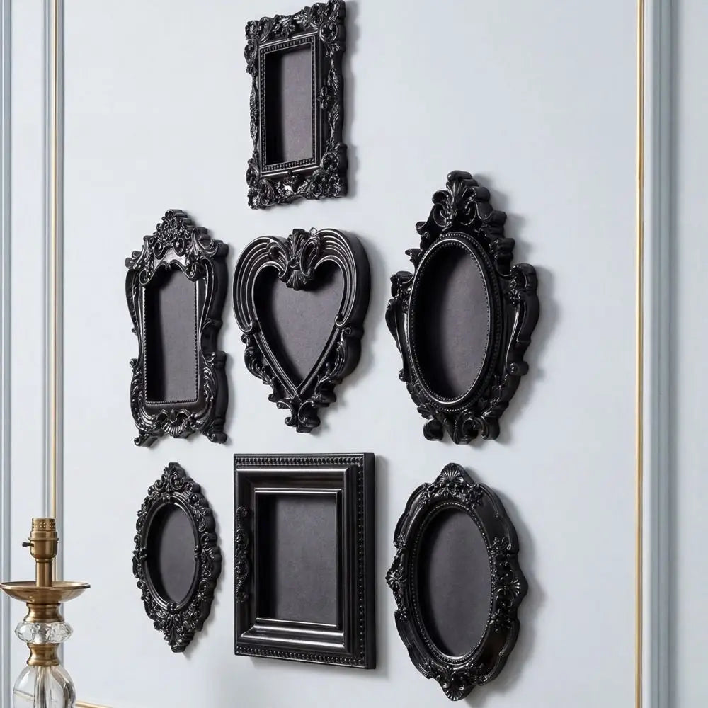 Hanging Mini Photo Frames Photographic Props Wall Space DIY Vintage Picture Frame Resin Baroque Ornate Decorative Frames Quake