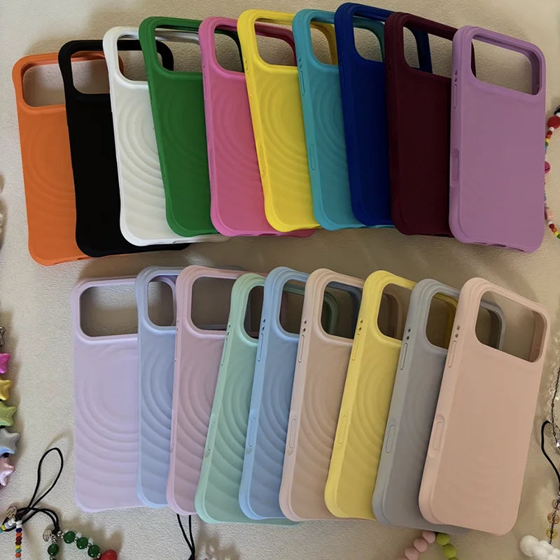 608232 Wave Magnetic Phone Cover for IPhone 13 14 15 16 17 18 Pro Max Case for IPhone 18Pro Quake