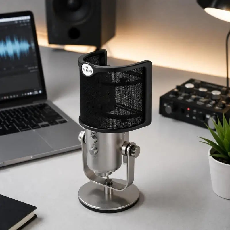 Mount Recording Windscreen with Front Screen for Common Condenser Voice Gear, Podcast Dialogue, Streaming, and Studio K1KF Quake
