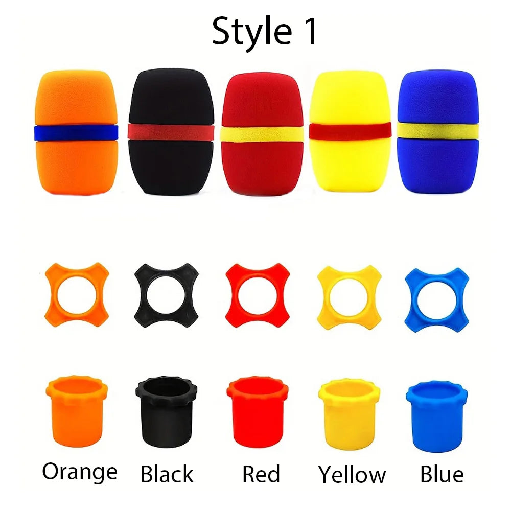 Wireless Handheld Microphone Silicone Ring Anti Rolling,Mic Bottom Rod Sleeve Holder,Microphone Windscreen Sponge Cover Quake