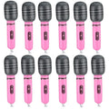 12Pcs Gifts Role Play Stage Birthday Decoration Blow Up Inflated Inflatable Microphones Photo Props Quake Pink-25cm