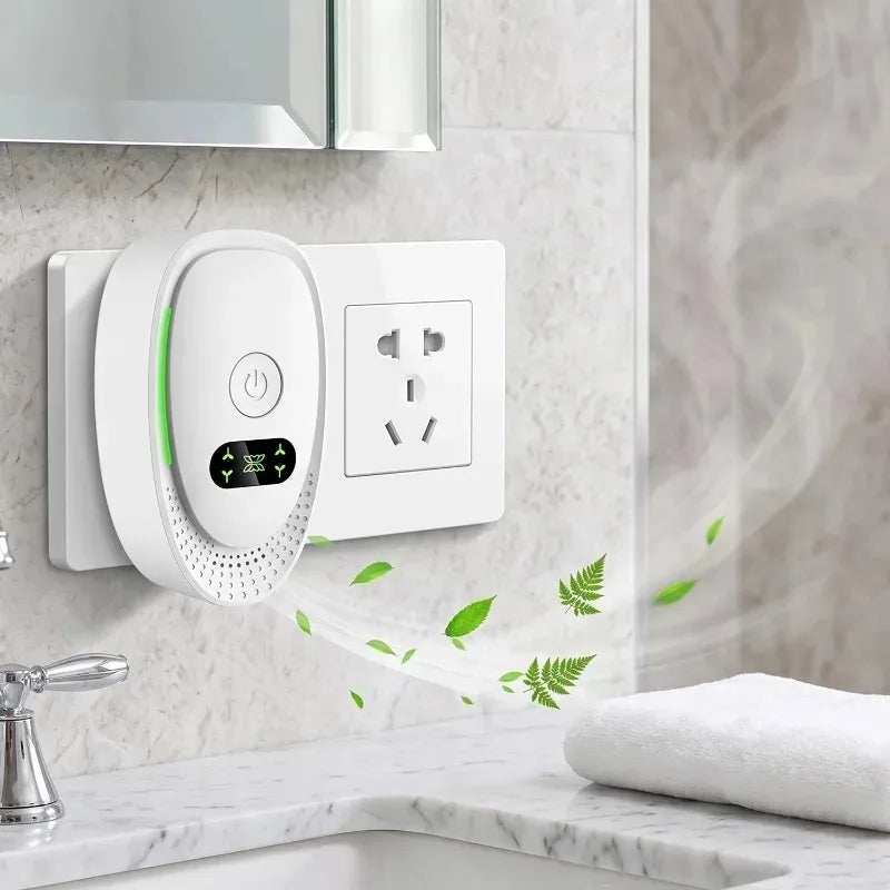 Smart Negative Ion Air Purifier Smoke Removal Mini Air Ionizer Pet Deodorizer Cleaners Plug-in Odor Eliminator for Home Bathroom Quake