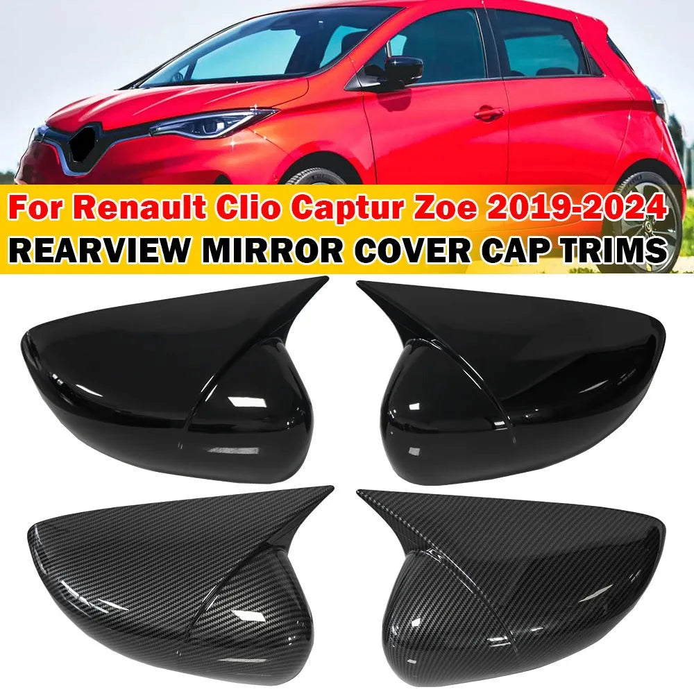 For Renault Zoe 2019-2024 Clio Captur Car Sticker Rearview Side Mirror Cover Wing Cap Exterior Case Trim Accessories Decoration Quake