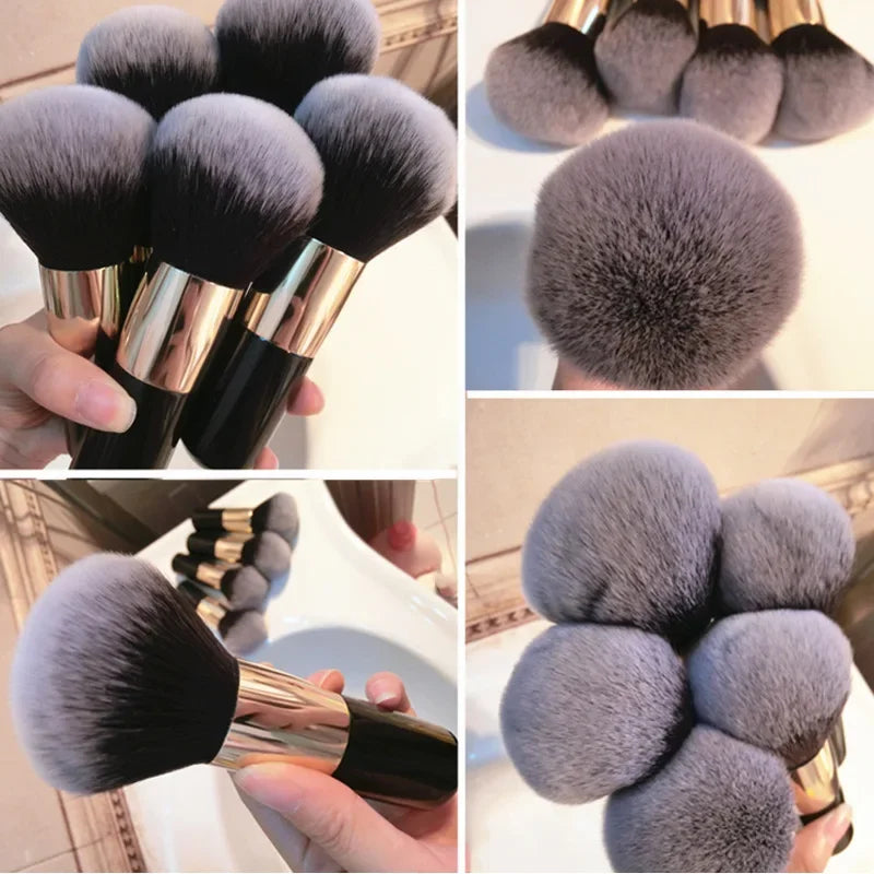 Large Round Handle Powser Brush Black Makeup Brushes Fluffy Soft Professional Powder Foundation Blush Brush Cosmetic Accessories Quake