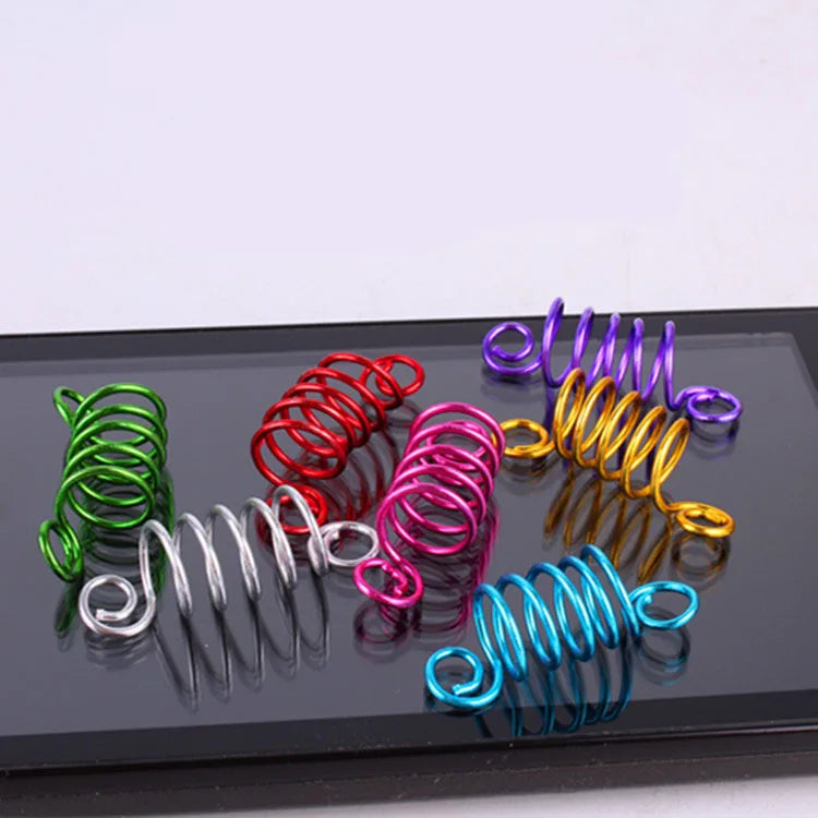 Metal Spring African Hair Rings Beads Cuffs Tubes Charms Dreadlock Dread Hair Braids Jewelry Decoration Accessories Gold Silver Quake Multicolor