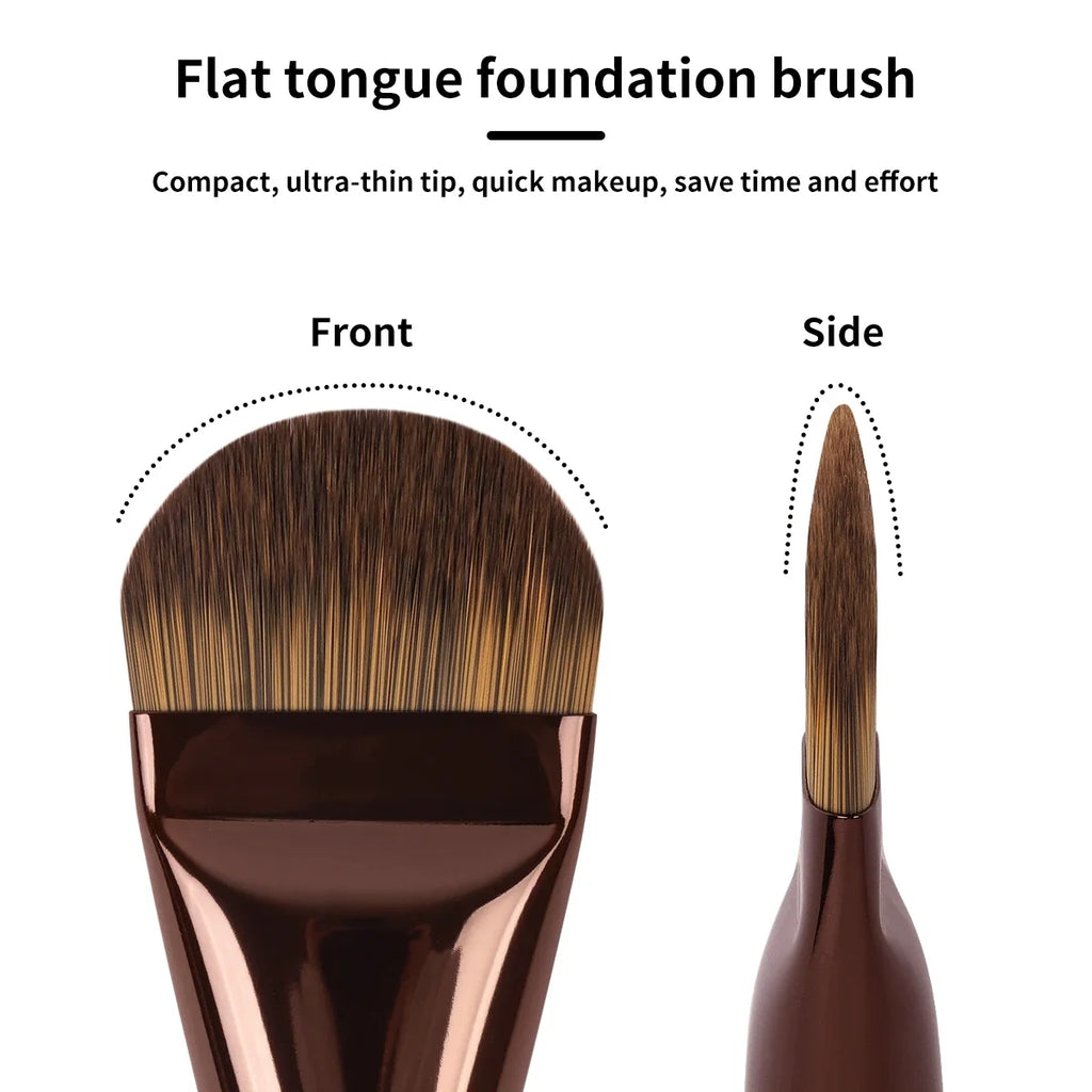 New 2Pcs Professional Foundation Makeup Brushes Soft Dense Hair for Blending Liquid, Cream Flawless Powder Makeup Beauty Tools Quake