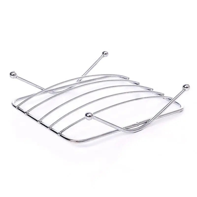 Stainless Steel Draining Soap Holder Creative Simple Punch Free Bathroom Wall Mounted Soap Dish Household Accessory Quake rectangle