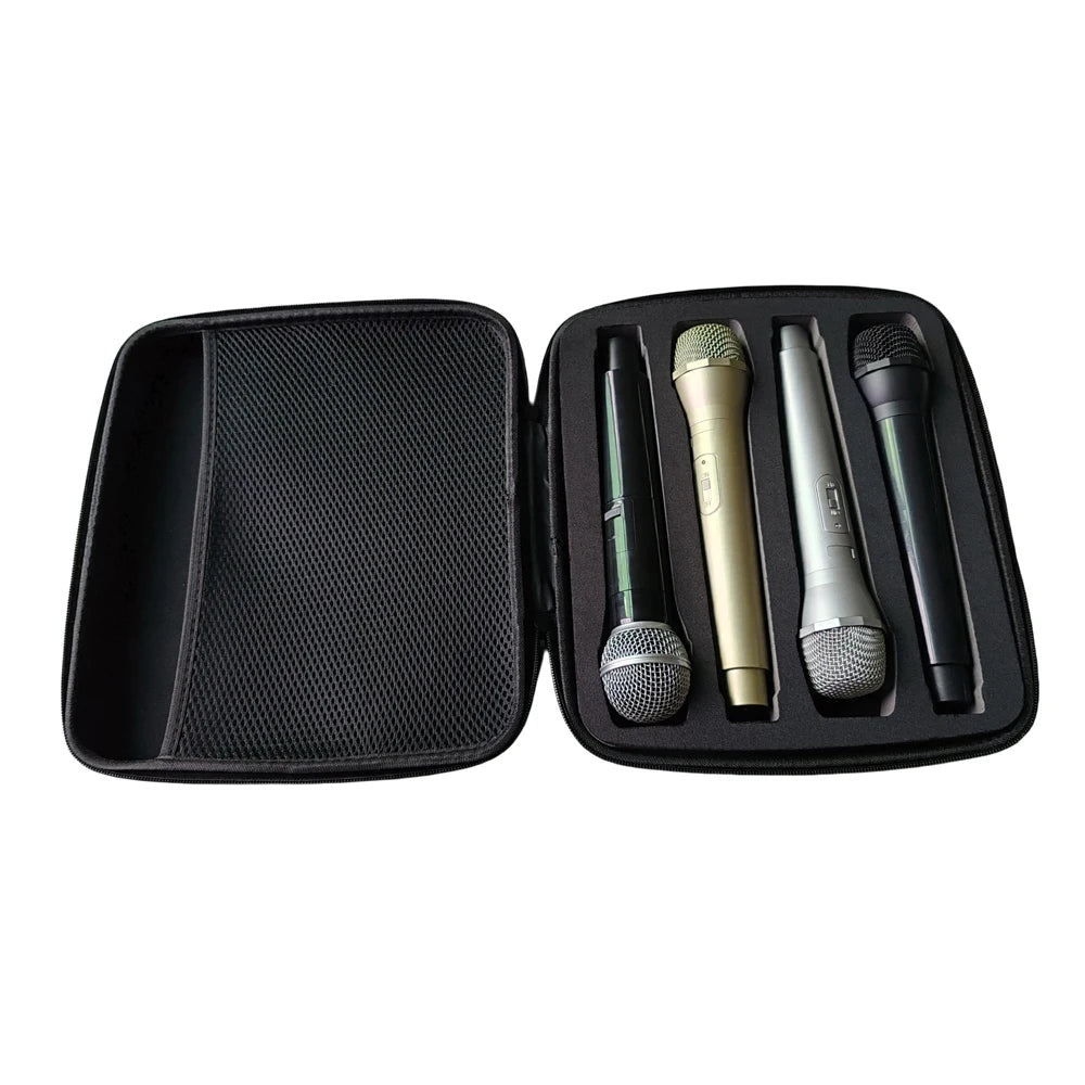 Portable One-to-four Wireless Microphones Storage Box Microphoned Carry Case EVA Bag with Zipper Shock-proof Waterproof Quake