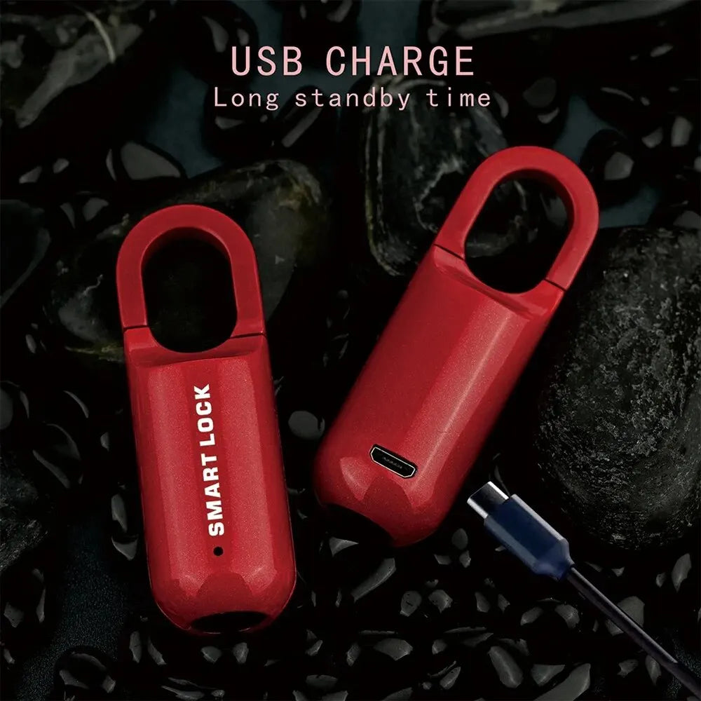 Mini Fingerprint Padlock USB Keyless Luggage Lock Electronic Lock Smart Biometric Fingerprint Door Lock Quick Unlock For Travel Quake