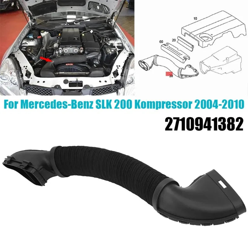 For Mercedes SLK 200 For Kompressor 2004-2010 2710941382 Car Air Filter Hose Intake Duct Pipe ABS Engine Parts Accessories Parts Quake Default Title