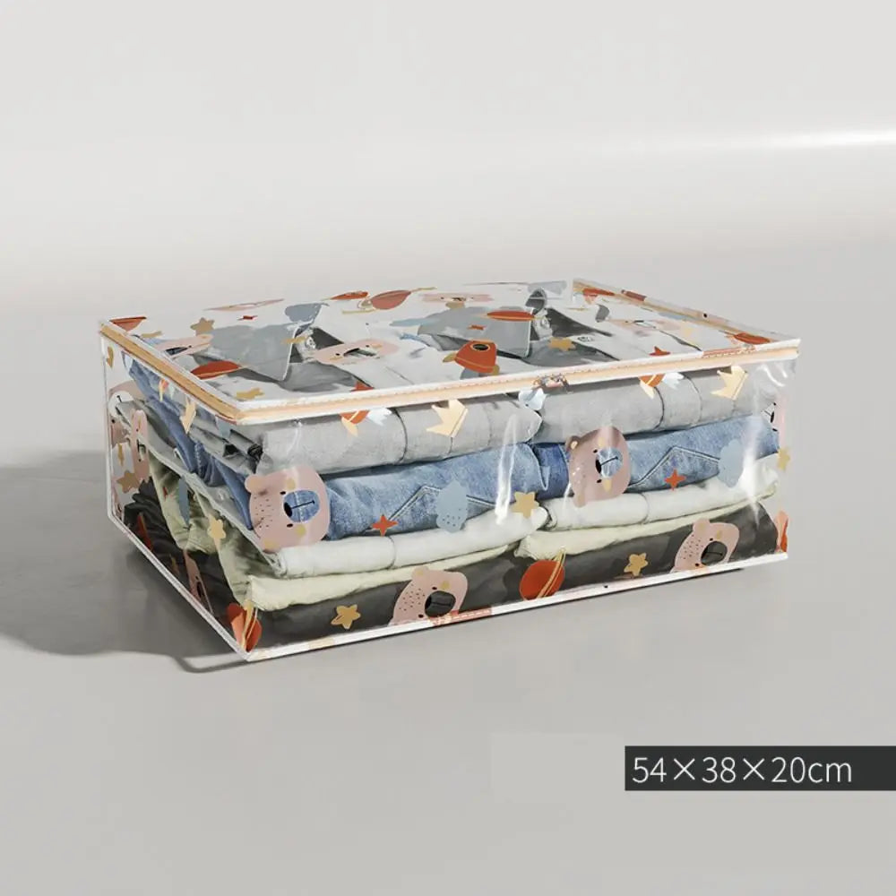 New Three-Dimensional Storage Bag Dustproof Large Capacity Clothes Organizer Transparent Waterproof Quilt Bag Household Quake Small