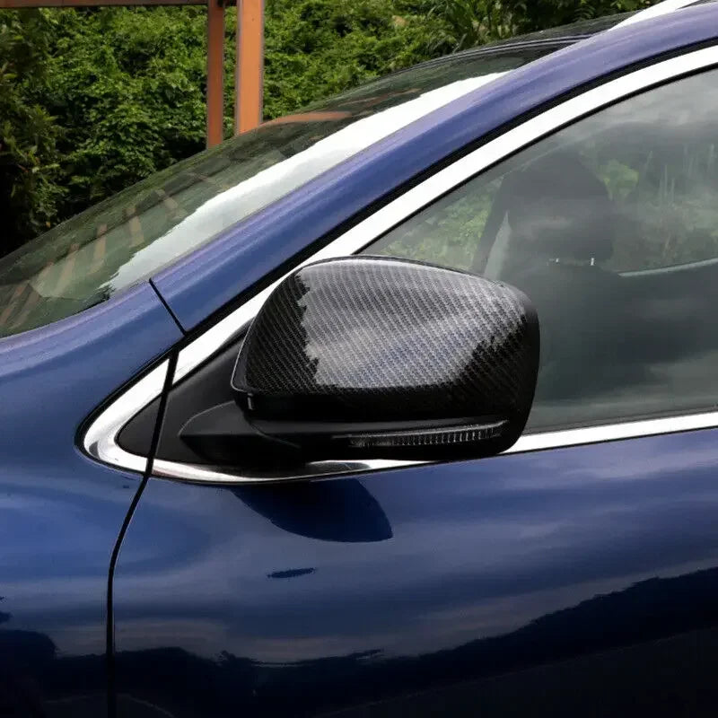For Renault Kadjar 2016-2019 Car Sticker Rearview Side Mirror Cover Wing Cap Exterior Door Rear View Case Trim Carbon Fiber Look Quake