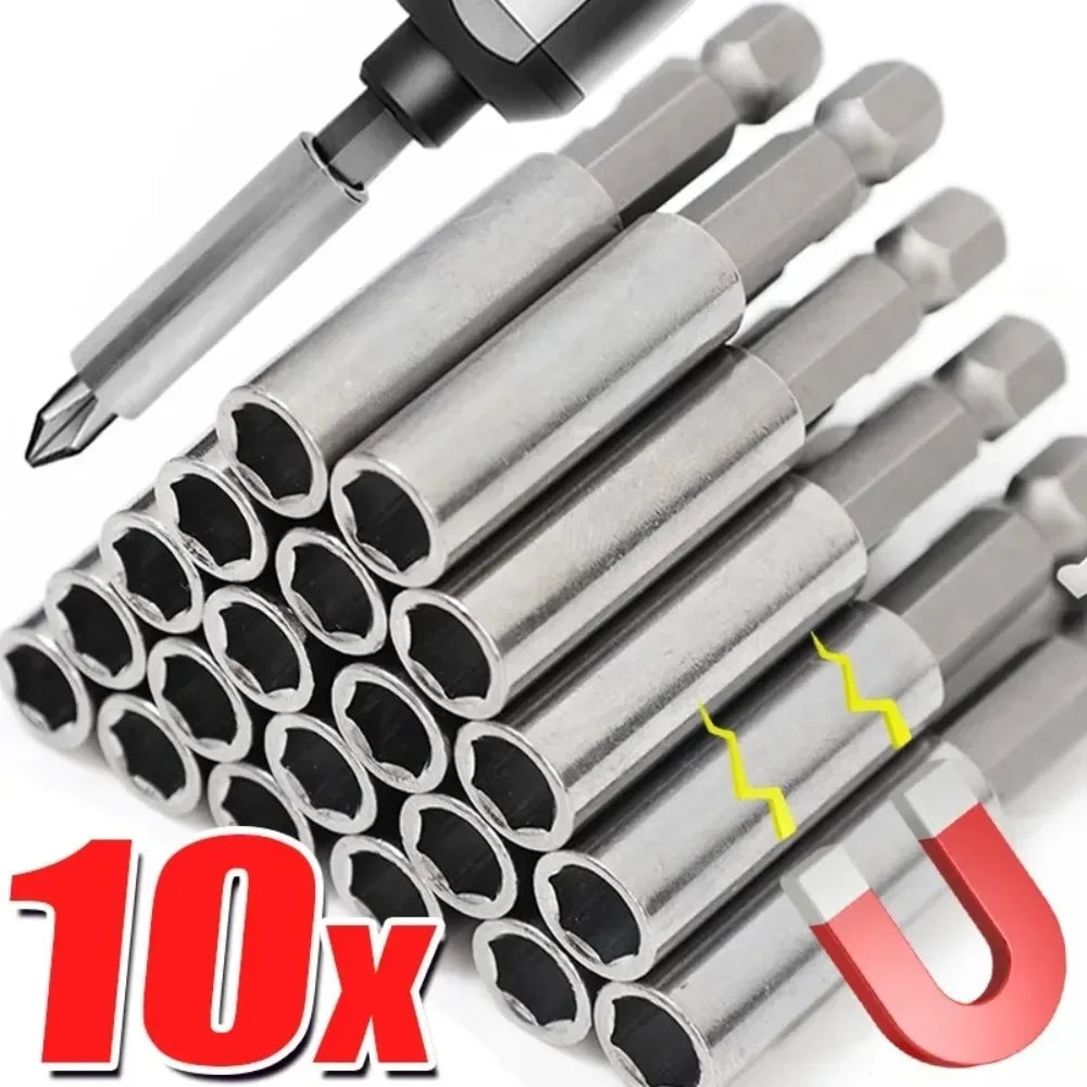 10/1pcs Magnetic Drill Bit Extension Rods Screwdriver Drive Guide 1/4 Hex Batten Head Quick Change Power Screw Driver Adapter Quake