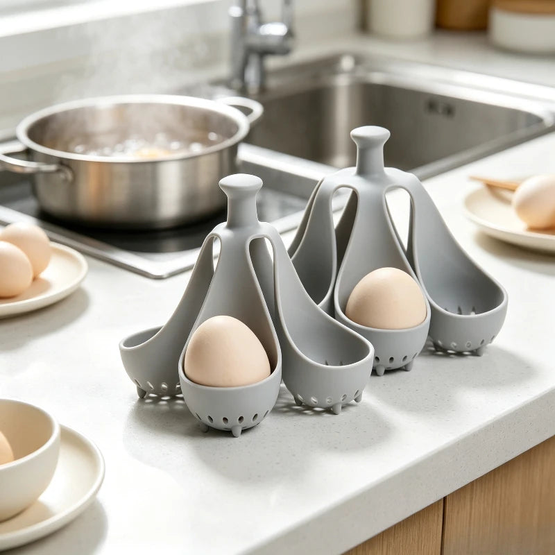 Flexible Egg Boiling Rack Reusable Egg Cooker Holder Tray Kitchen Gadget for Making Perfect Boiled Eggs At Home Quake