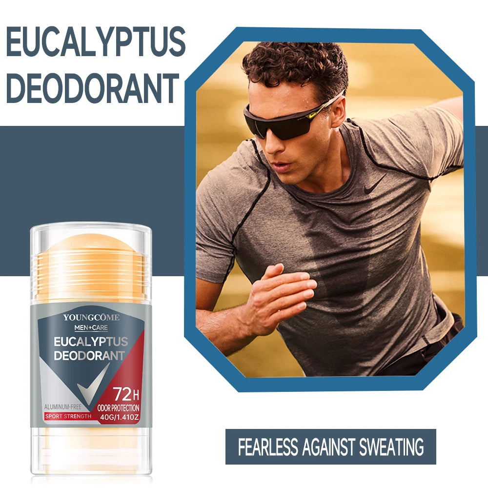 Men Eucalypt Deodorant Stick Anti Sweating Keep Drying Lasting Fragrance Remove Armpit Odor Underarm Refresh Sticks Refresh Quake