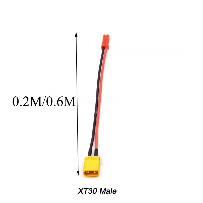 Field‑Ready XT30 / JST Cross‑Standard Power Adapter 14AWG Flexible Silicone Cable for FPV CineLog Drone RC Battery Charger Setup Quake