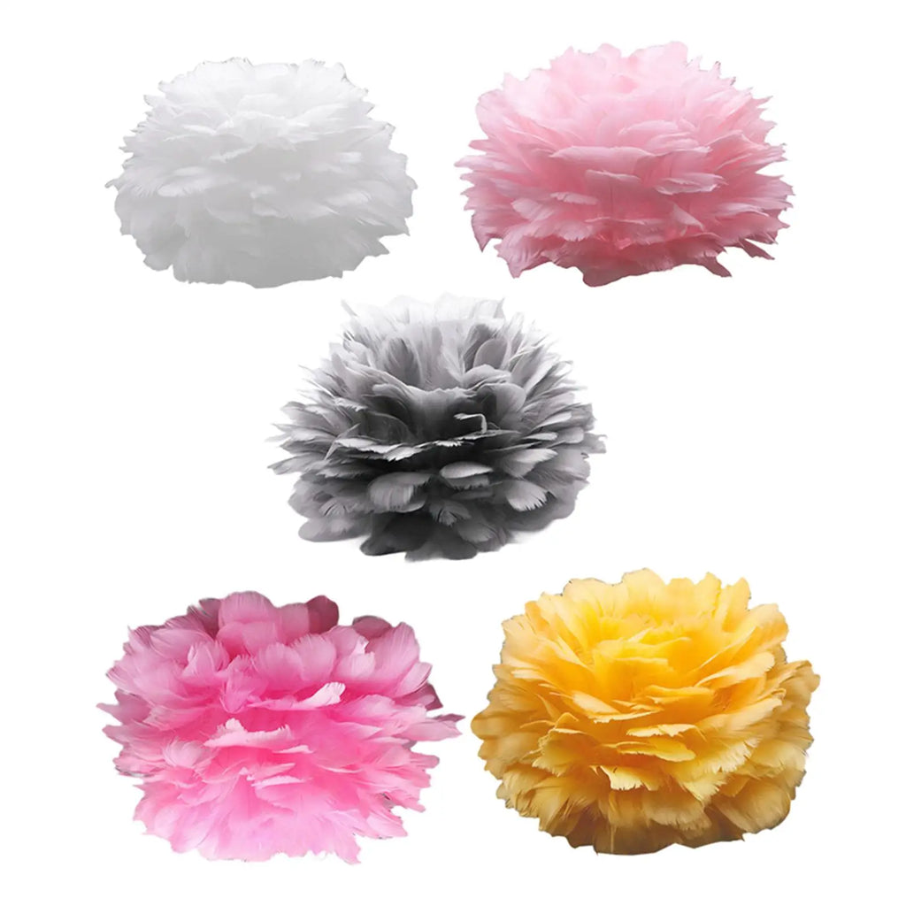 Artificial Feather Light Shade Droplight Lampshade Lightshade for E27 Bulb Floor Lamp Pendant Ceiling Light Living Room Bedside Quake