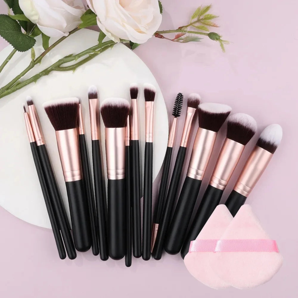 14-16pcs Makeup Brush Set for Women Super Soft Detail Brushes including Blush Foundation Concealer Eyeshadow Beauty Tools Quake AMZ-14PK-PFF