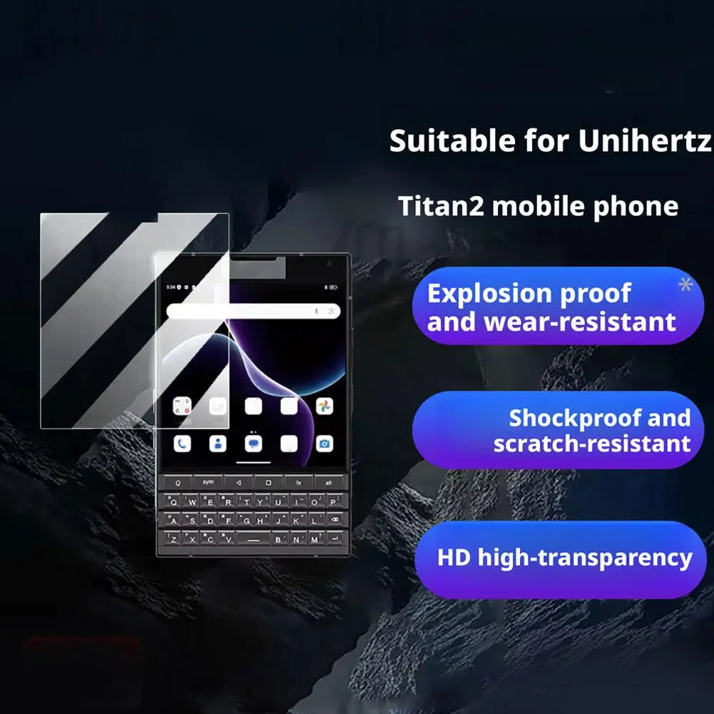 For Unihertz for Titan2 HD Hydrogel Film Main Screen, Secondary Screen, Front Screen, Keyboard, Business Phone Soft Film 2 Sets Quake