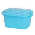 Small Plastic Storage Box with Lid Portable Transparent Blue Box Kids Toys Student Stationery Container Cosmetics Sorting Box Quake SKY BLUE
