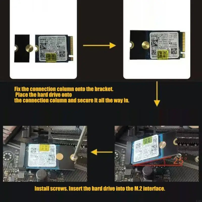 M.2 Mounting Conversion Board for 2230 Storage Modules, Circuit-Board Support Profile with Defined End Notches for K1KF Quake