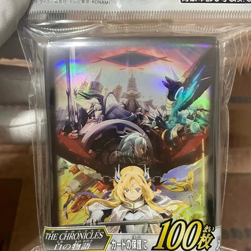 Original Yu-Gi-Oh! Alba Los Branded Card Sleeves 100PCS 63x90mm White Story The Chronicles Anime TCG Protective Covers Kids Gift Quake
