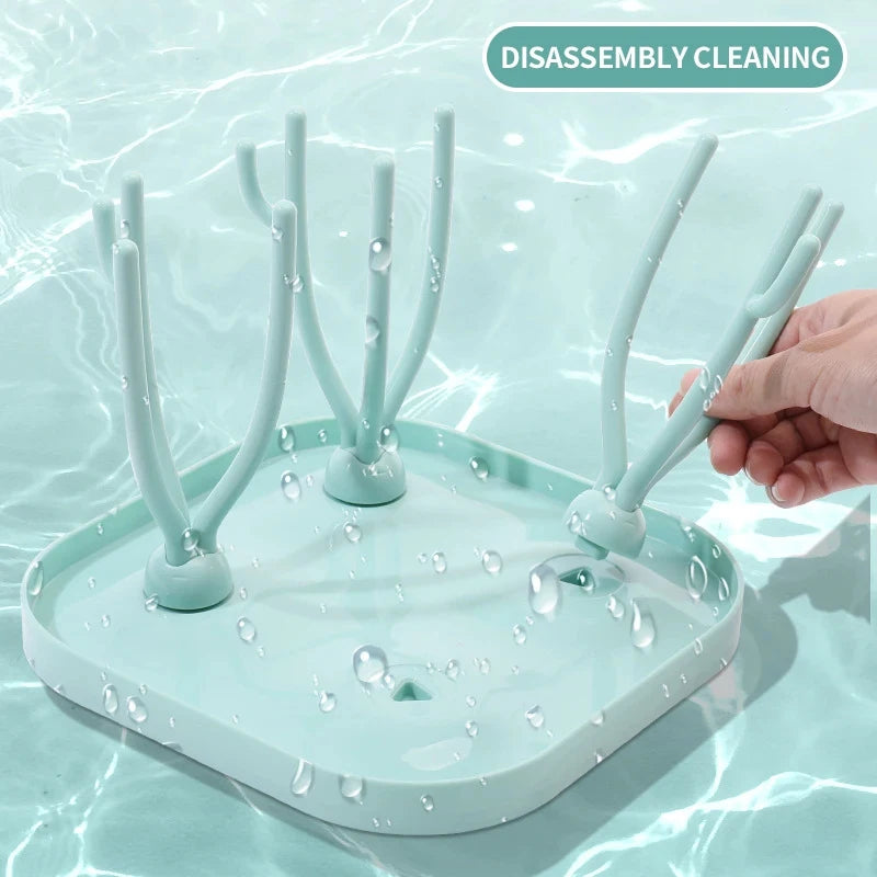 Baby Bottle Dry Rack Multi Functional Removable Pacifiers Teat Cup Cleaning Drainer Drying Drip Water Tray baby accessories Quake