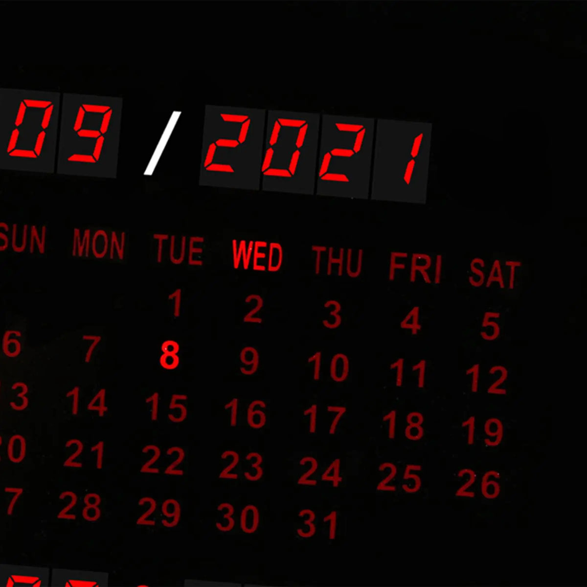 Wall Clock Digital LED Large Display Calendar Noiseless Desk Clock Timer for Home Study Restaurant Quake