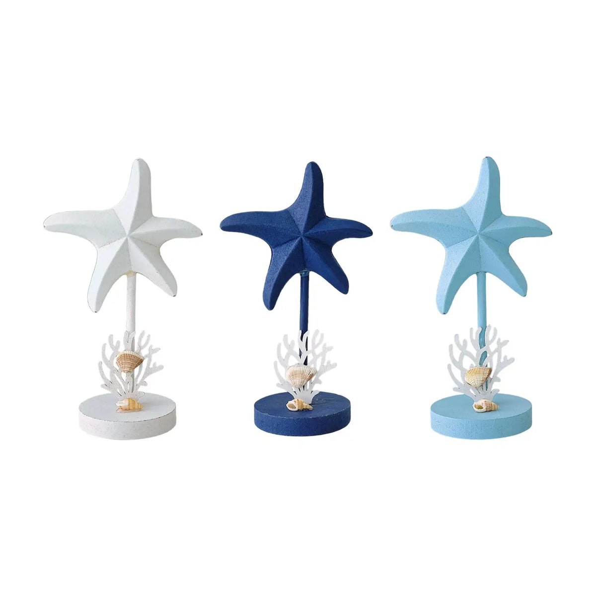 Starfish Figurine Desktop Ornament Retro Wooden Sculpture Decorative Statue for Desk Fireplace Housewarming Gift Home Decor Quake