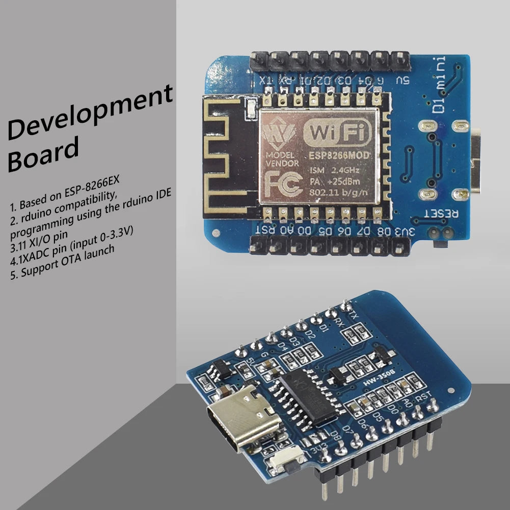 D1 Mini WIFI Development Board NodeMCU Lua Compatible for IoT Applications ESP8266 Microcontroller Support Quake