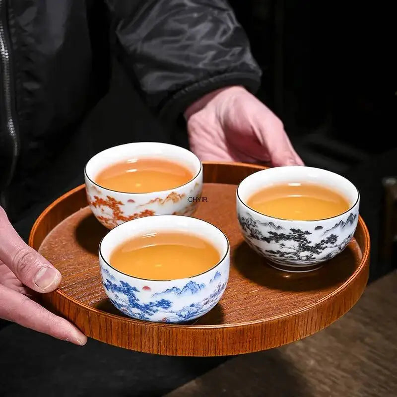 Gold Plated Master Cup Sheep Fat Jade Tea Cup Tasting Cup Personal Kung Fu Teacup Drinking Teacup Quake