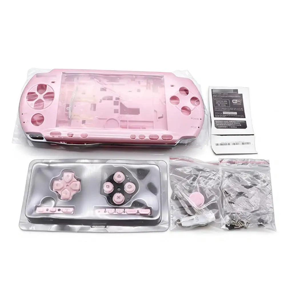 Full Set Housing Shell Case for PSP 3000 PSP3000 03 Version Console Replacement Cover with Buttons Screws Kit Game Accessories 1 Quake pink