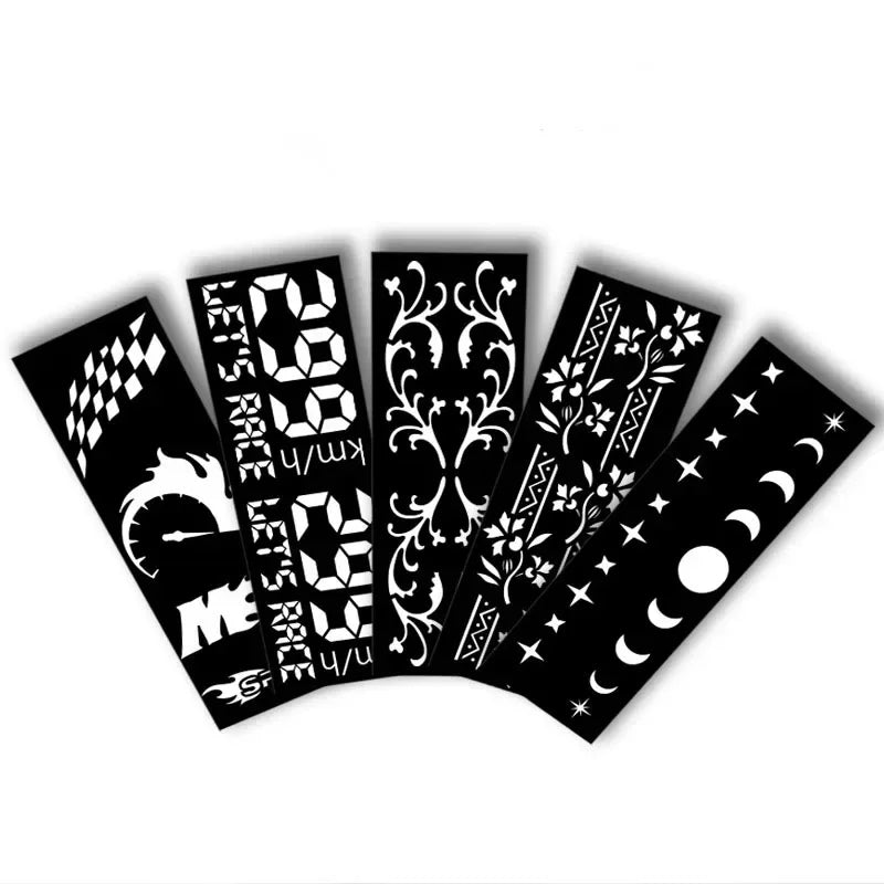 1 Pc Tattoo Stencils Henna India Hollow Airbrush Stencil Waterproof Arm Body Temporary Tattoo Stencil Sticker for Drawing Black Quake