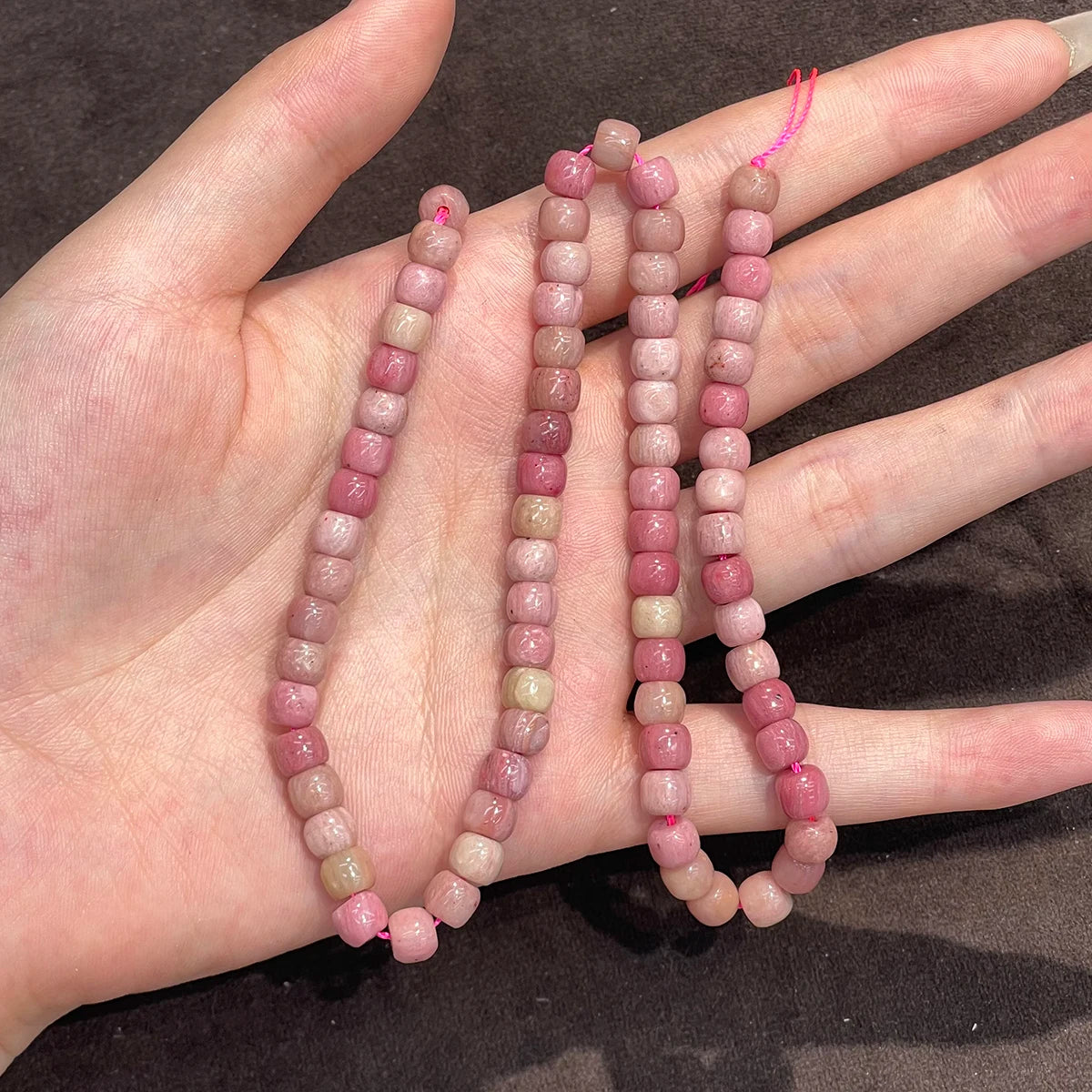 Natural Stone Turquoise/Blue-Veins Stone Isolation Beads 5x6mm For Jewelry Making DIY Necklace Bracelet Chain Accessory Quake Rhodonite 5x6mm