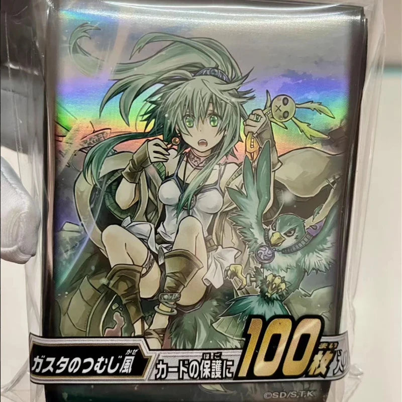 Hot Official Yugioh Kazejin Card Sleeves 63x90mm 100 Packs Sealed Authentic Anime Card Protector for Kids Anime Collection Gift Quake