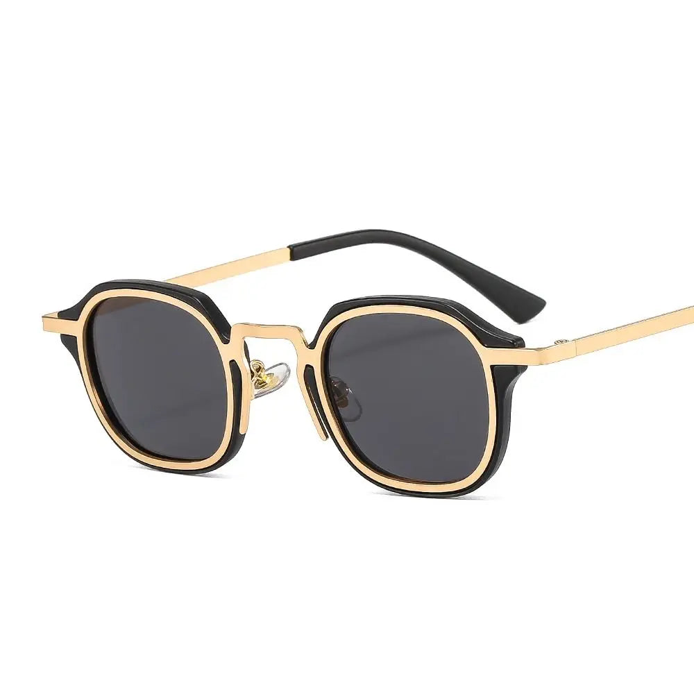 Retro Metal Frame Small Square Sunglasses UV400 Protection Y2K Punk Shades Eyewear for Women & Men Quake C1