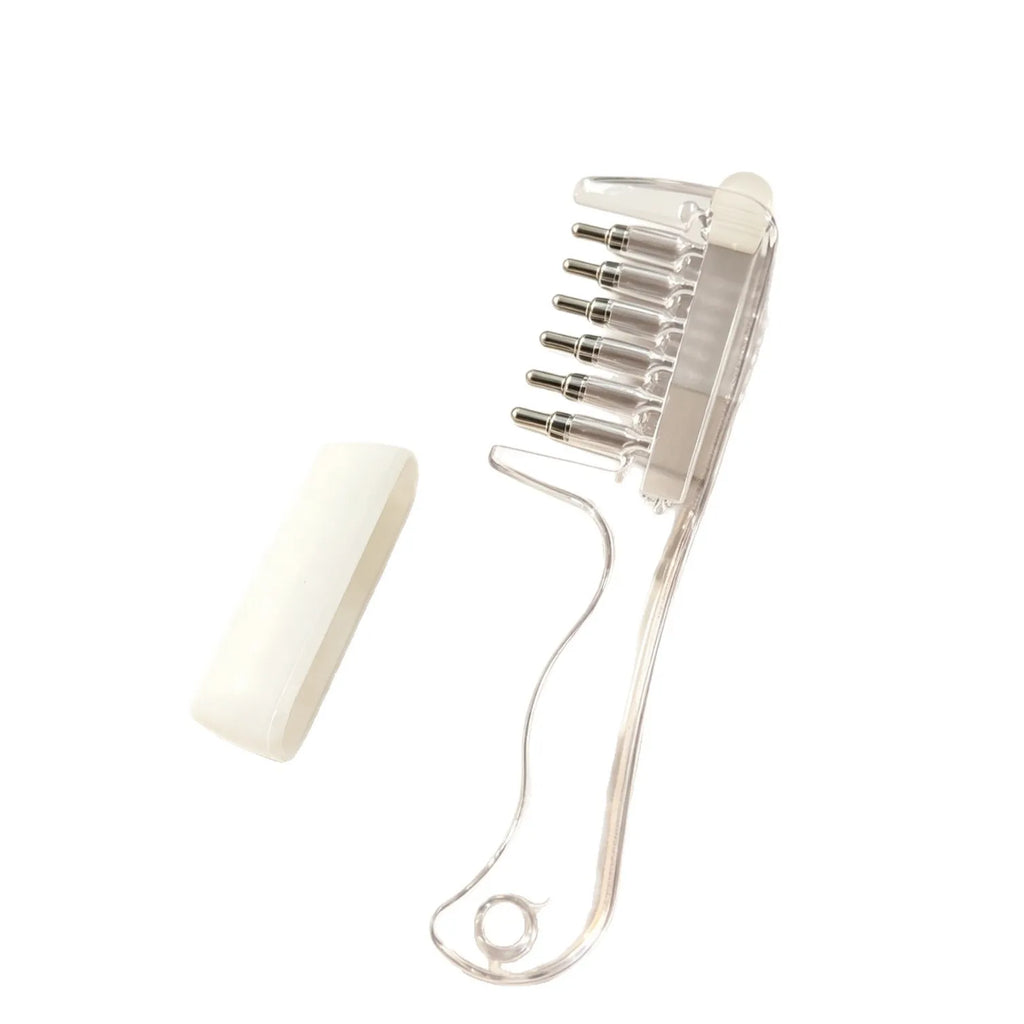Hair Oil Applicator Scalp Massage Liquid Comb Built-In Liquid Reservoir Rolling Metal Teeth for Hair Growth Home Hair Care Tool Quake Transparent