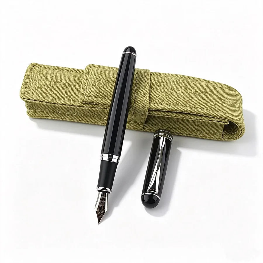 Jinhao 750 Fountain Pen Matte Black Metal Body M Nib Classic Ink Pen Business Office Writing Gift Pen Quake 750-7 M 0.7MM