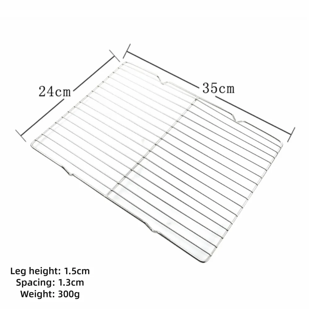New Stainless Steel Cooling Rack Non-stick Silver Baking Tray Grill Plate Quake 35x24cm